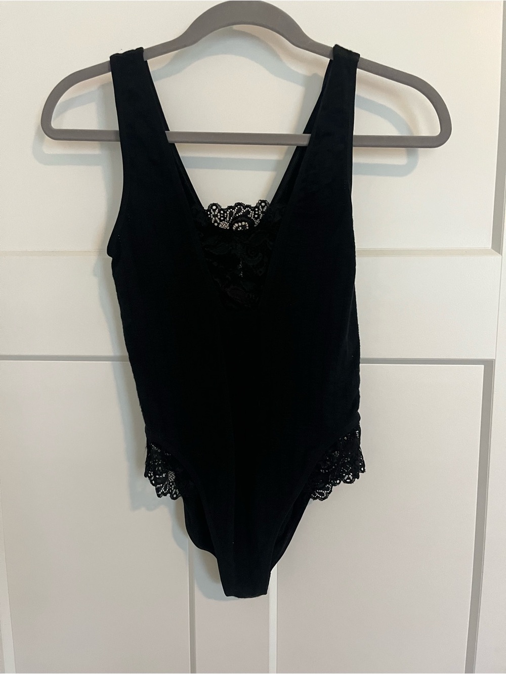 Anthropologie Lace-Trim Bodysuit